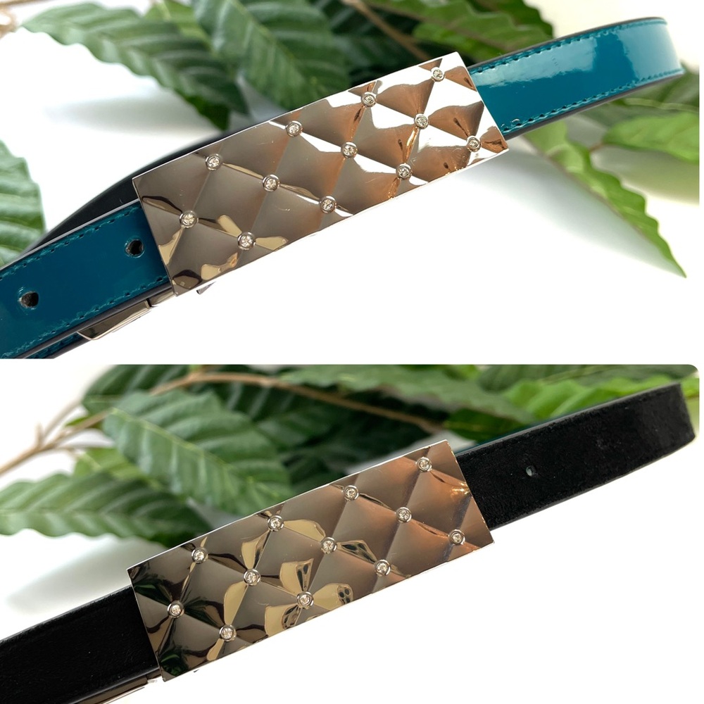 WHBM TEAL & BLACK REVERSIBLE BELT